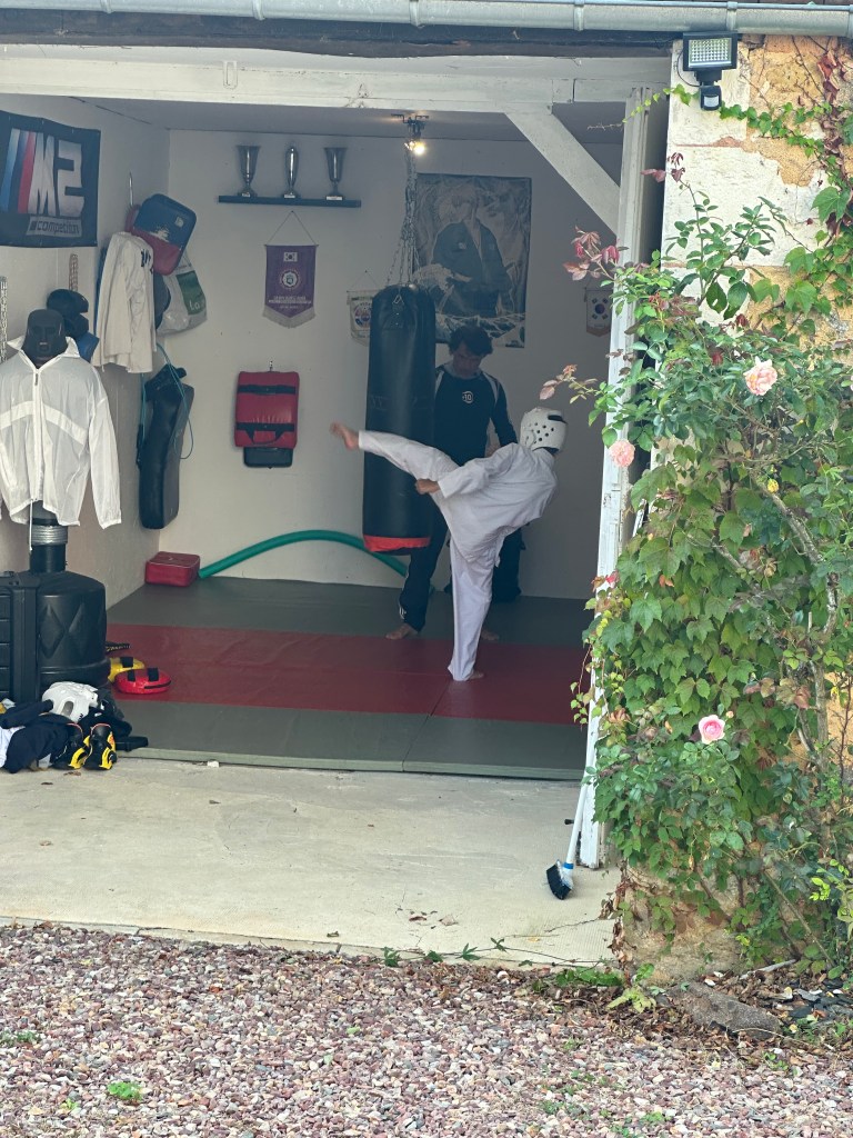 Sylvain en plein cours particulier de Taekwondo chez KVS Concept